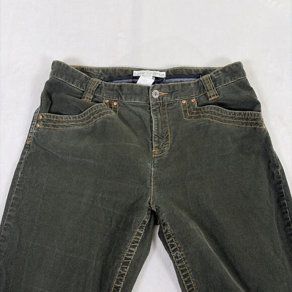 Tommy Hilfiger Women's Corduroy Hispter Boot Pants Sz. 12 Green Benfits Charity - Picture 2 of 11